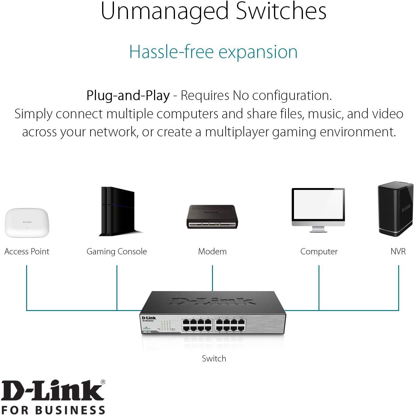 D-Link Switch de 16 puertos 10/100 (DSS-16+)