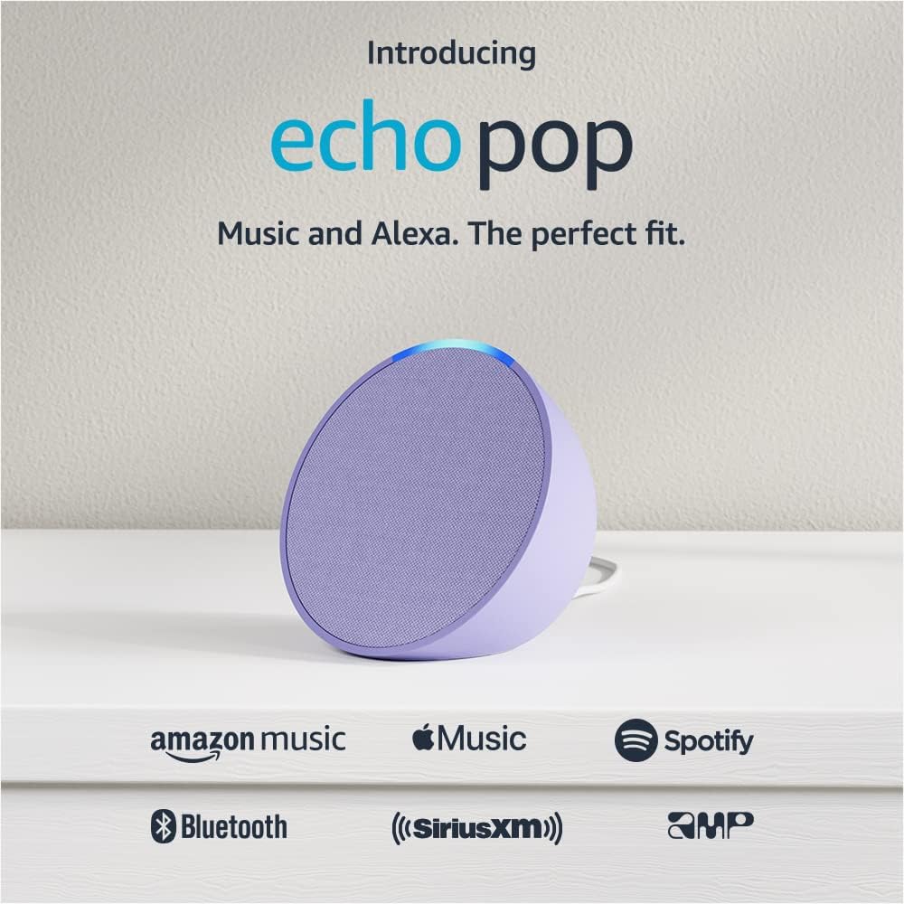 Bocina inteligente Echo Pop compacto con sonido definido y Alexa