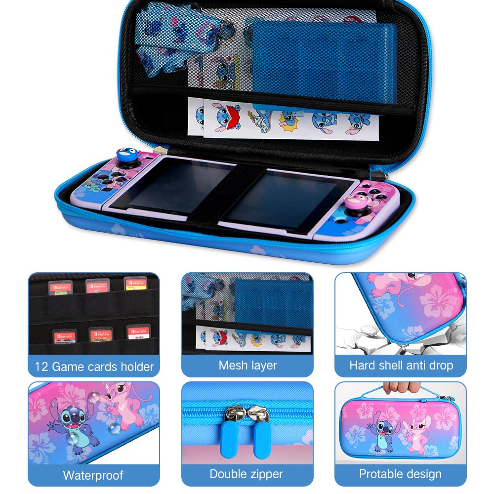 Estuche para Nintendo Switch 10 en 1 Modelo Stitch – Protección, estilo y practicidad