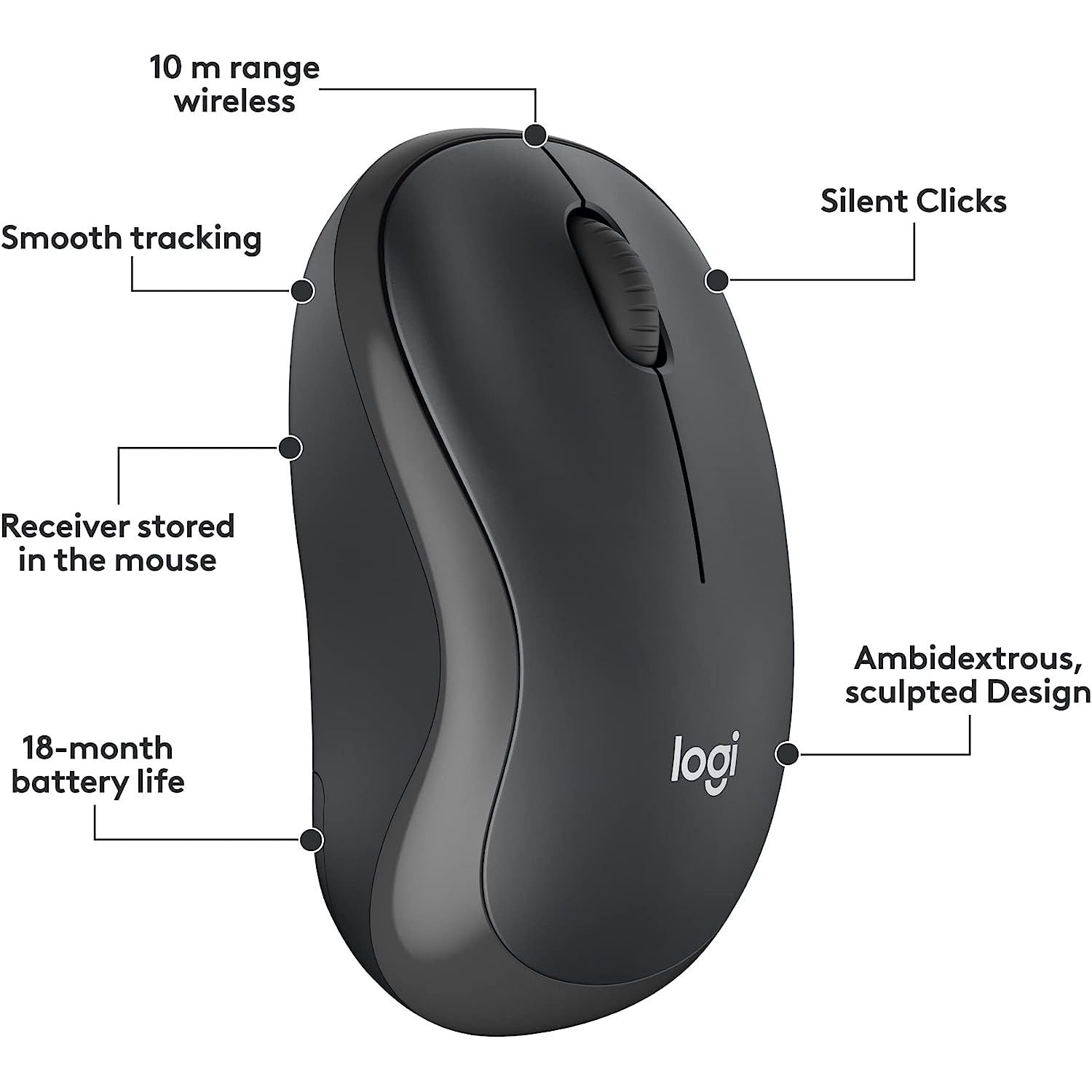 Logitech MK295- Combo de Teclado y Mouse Wireless con tecnología SilentTouch