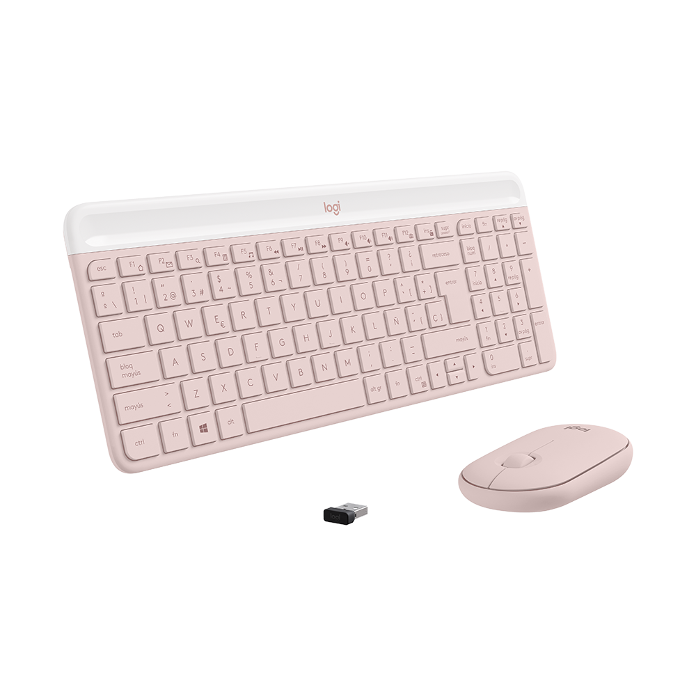 Combo de Teclado y Mouse Inalámbrico Logitech MK470 Rosado - Diseño Elegante y Compacto