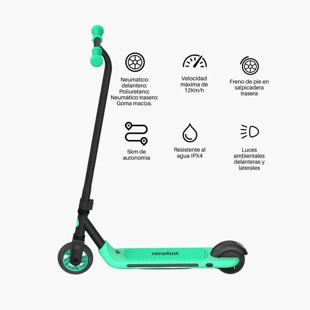 Scooter Eléctrico para Niños Segway Ninebot eKickScooter ZING A6 con Luz LED