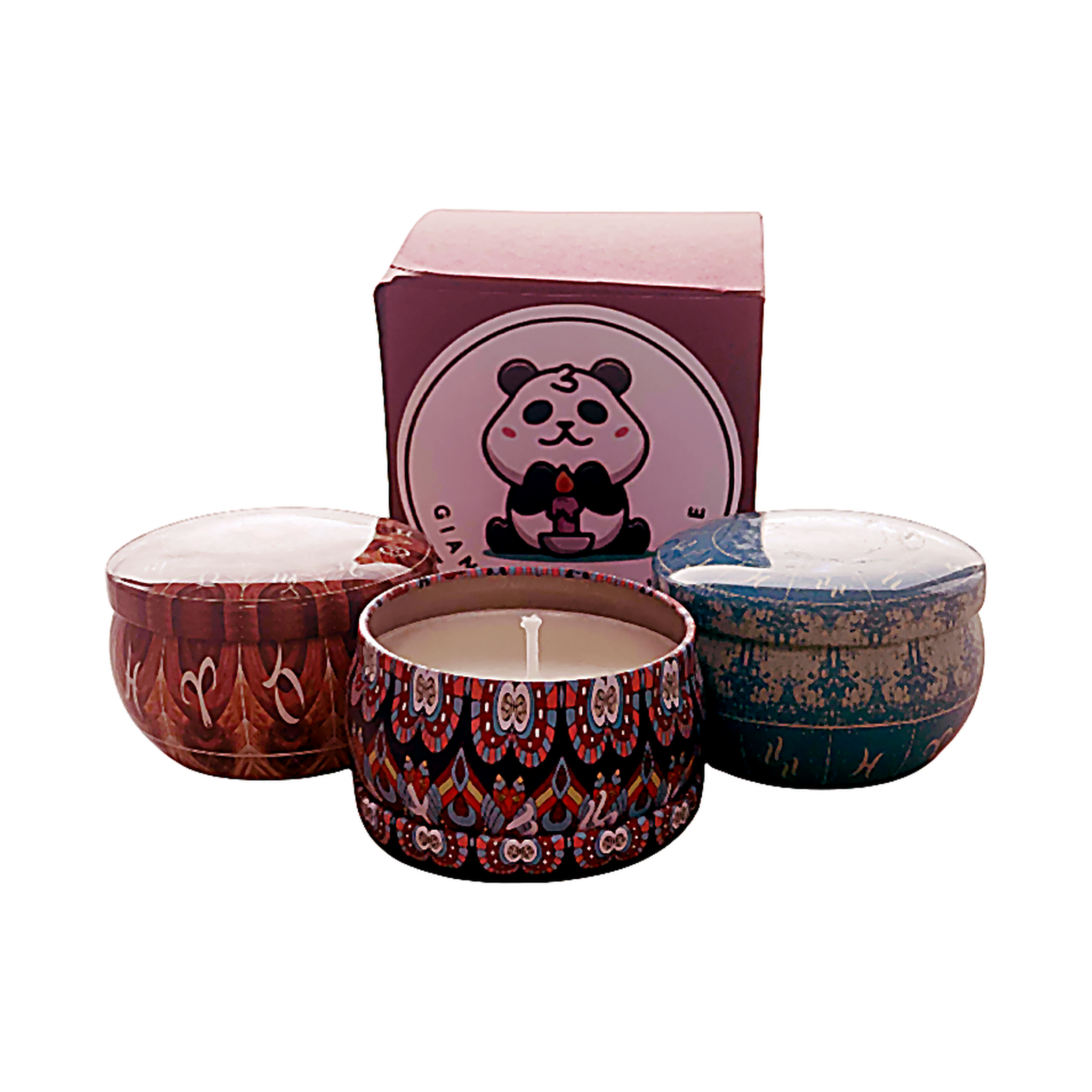 Vela de Soya Aromática de Dulce de Navidad 2.5 oz - Giant Panda Candle