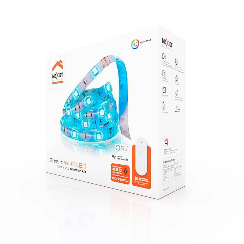 Nexxt Home Kit esencial de cinta de luces LED inteligente con conexion Wi-Fi - Gshop Pty