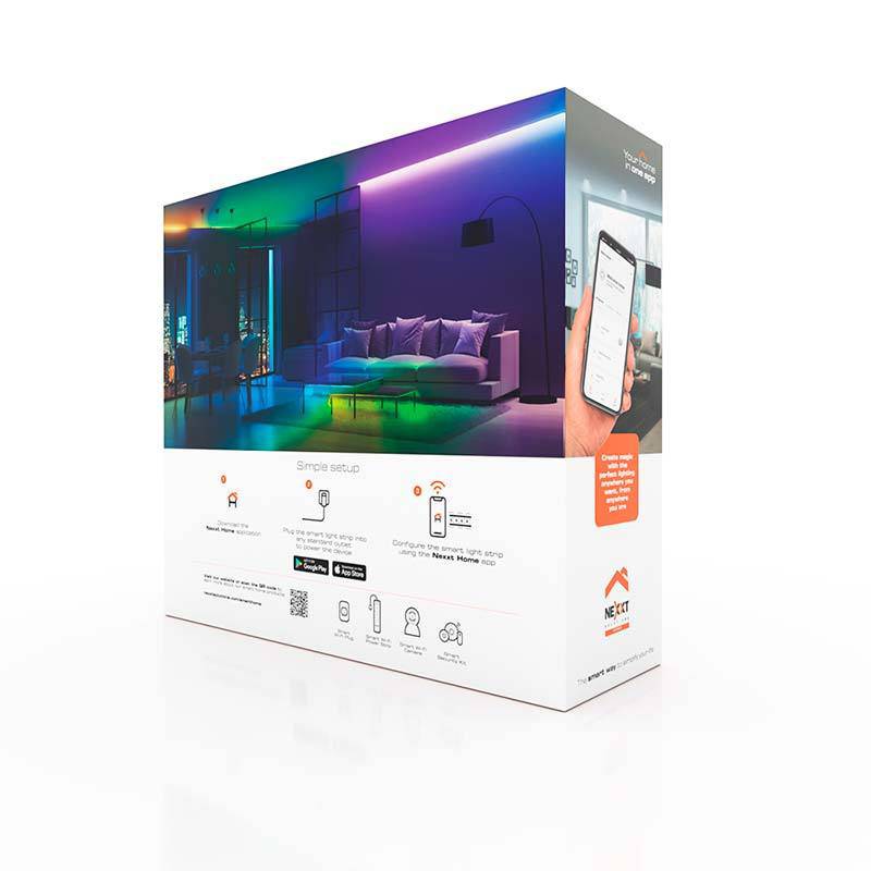 Nexxt Home Kit esencial de cinta de luces LED inteligente con conexion Wi-Fi - Gshop Pty