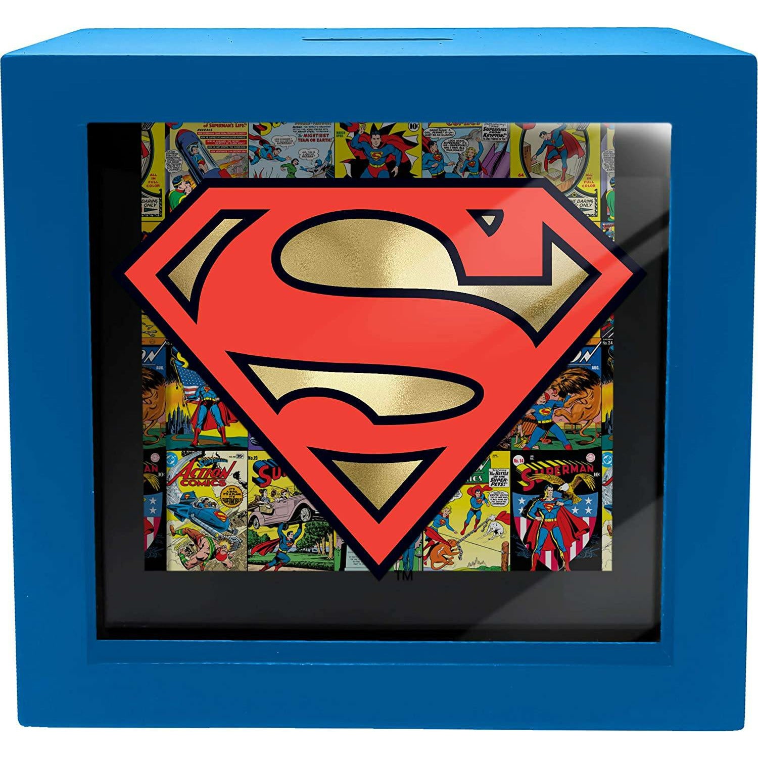 Alcancía Spoontiques Superman Shadowbox Bank, azul