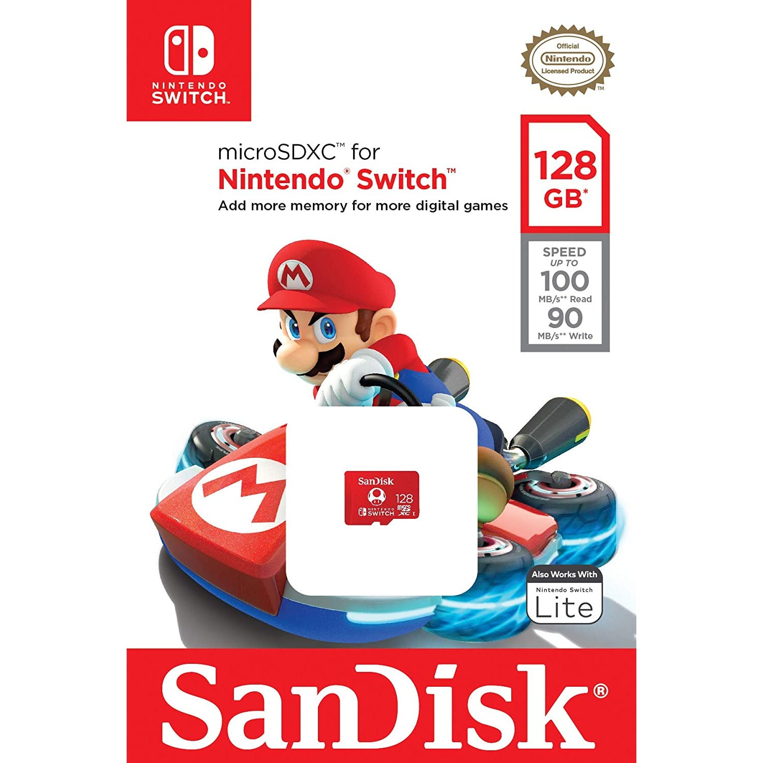 Tarjeta de Almacenaje microSDXC de 128GB (Super Mario-Toad) Nintendo Switch